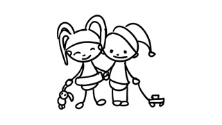 320x180 Process Of Drawing Of Santa. Christmas Drawing. Motion Background