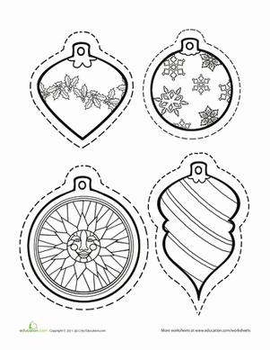 301x389 Color Christmas Ornaments Worksheets, Christmas Ornament