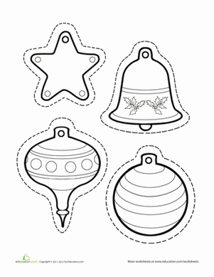 301x389 Paper Christmas Ornaments Worksheet