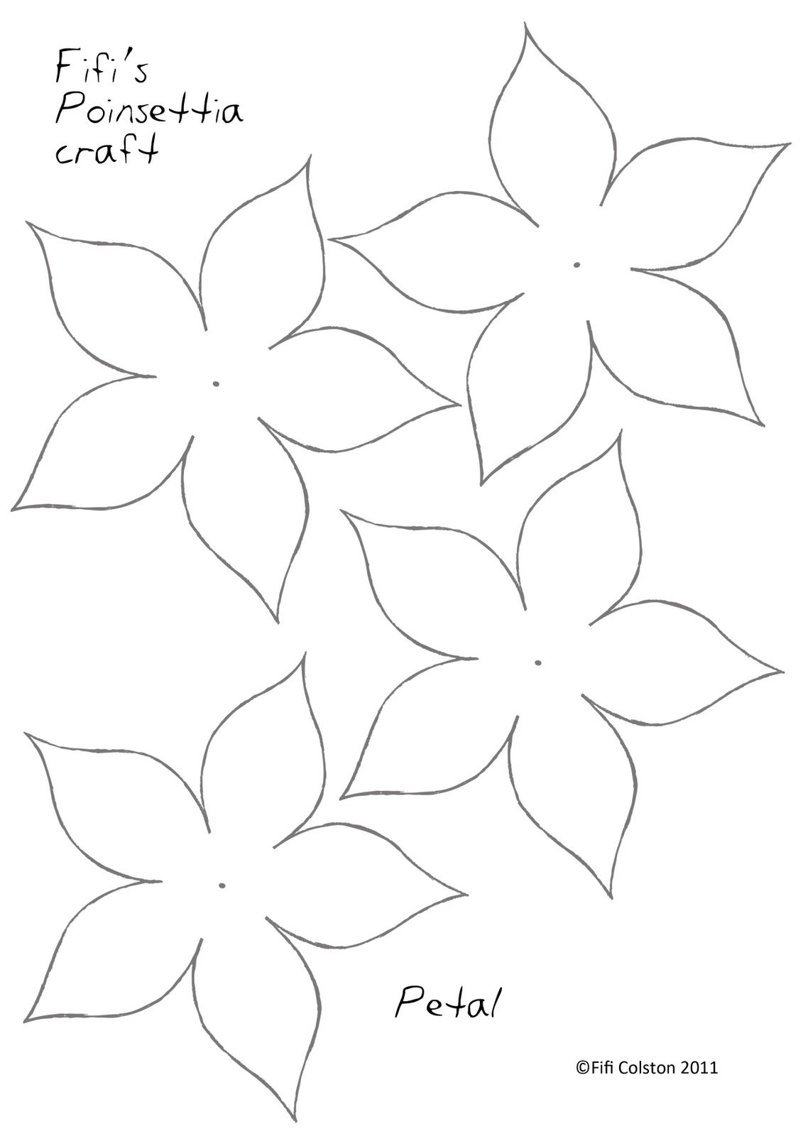 1131x1600 Poinsettia Paper Flower Template