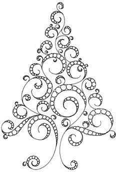 232x343 Swirl Christmas Tree Pattern Zentangle Tree