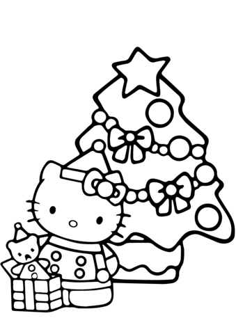 339x480 Hello Kitty Christmas Coloring Page Free Printable Coloring Pages