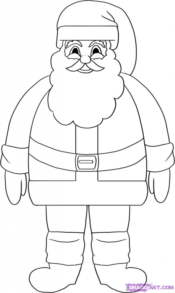 613x1024 Christmas Pencil Diagram Pics How To Draw Santa Clause, Santa