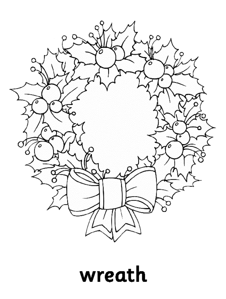 768x1015 Christmas Drawing Christmas Wreath Template Merry Christmas