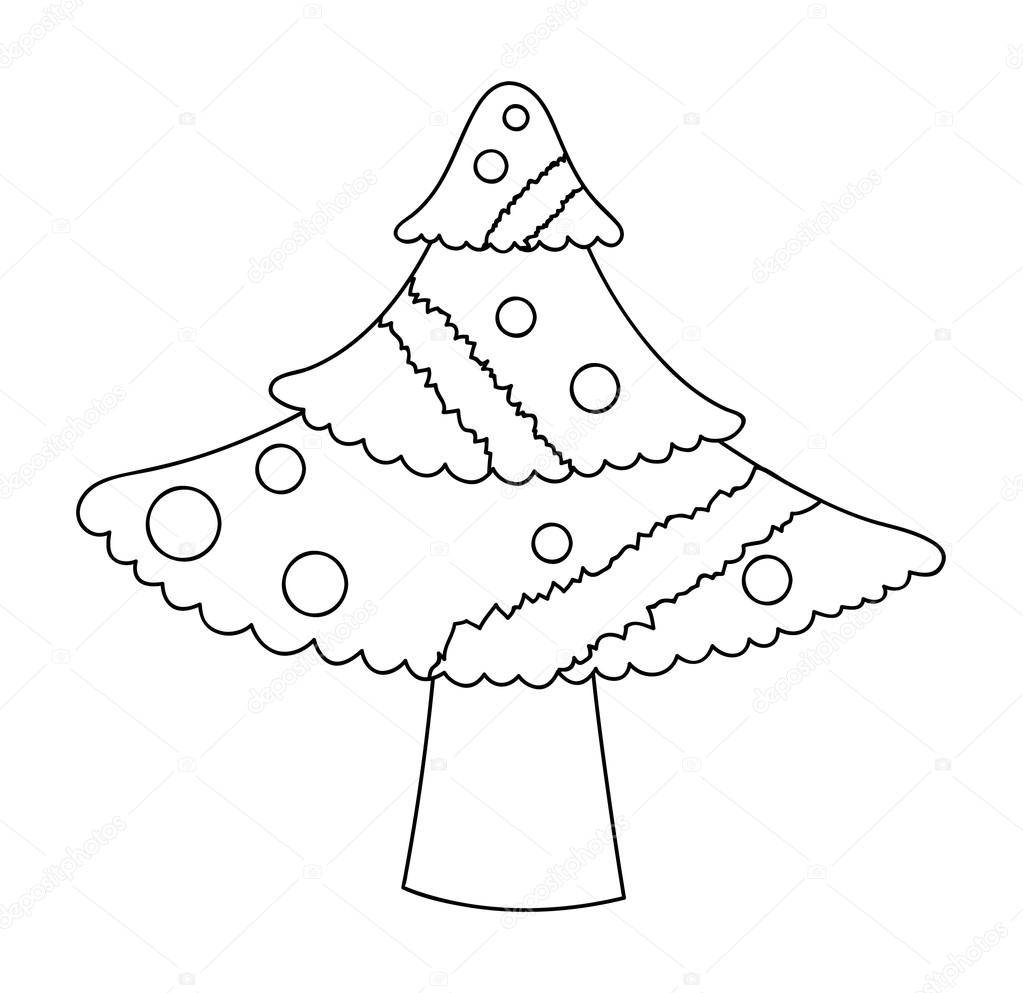 1023x993 Christmas Tree Drawing Stock Vector Baavli