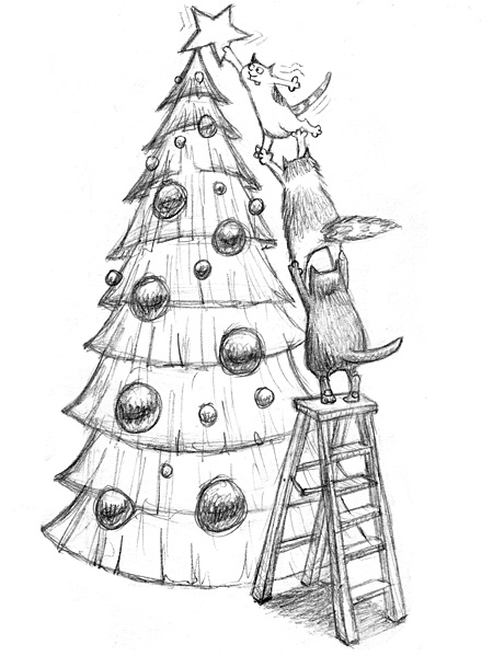 450x599 Christmas Tree Sketched Out