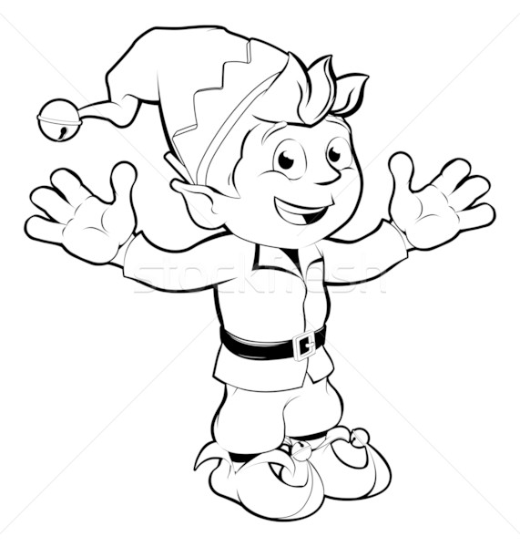 571x600 Happy Christmas Elf Vector Illustration Christos Georghiou