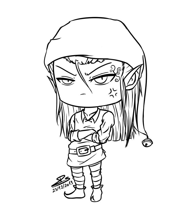 804x895 Santa's Grumpiest Christmas Elf By Blue Cat00