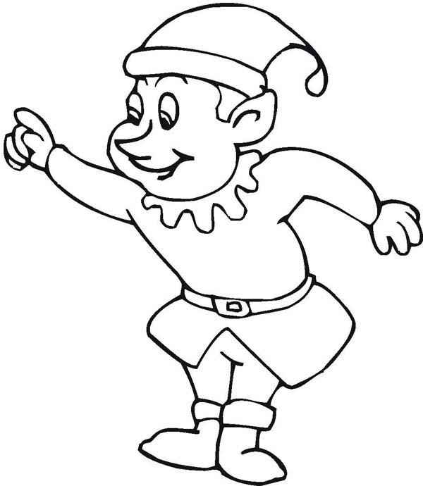 600x690 Santa And Elf Coloring Pages