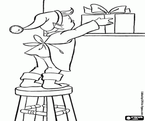 300x250 Christmas Elves Coloring Pages Printable Games