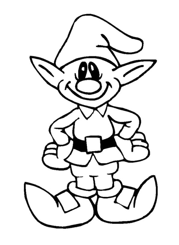 595x815 Cute Christmas Elves Coloring Pages
