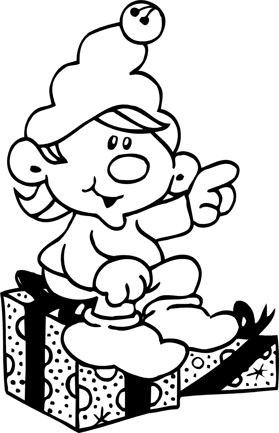 958x1489 Elf Clipart Black And White