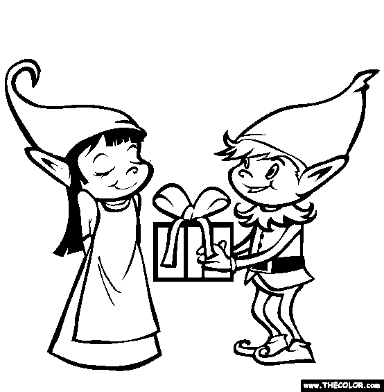 554x565 Gift Elves Coloring Page Christmas Coloring Page Stuff 1