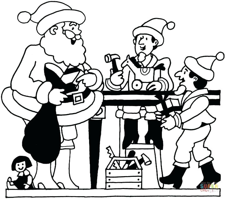 720x636 Christmas Elves Coloring Pages Workshop Christmas Girl Elves