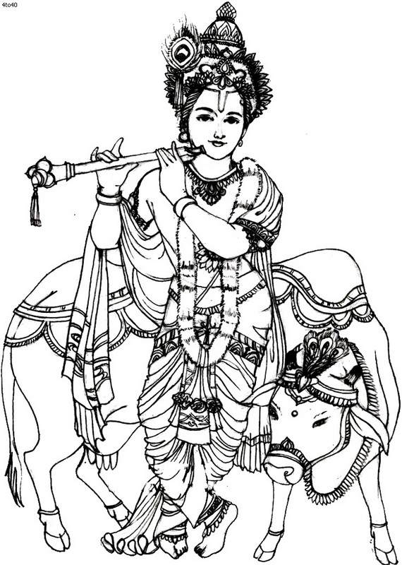 570x800 Janmashtami Festival Coloring Pages