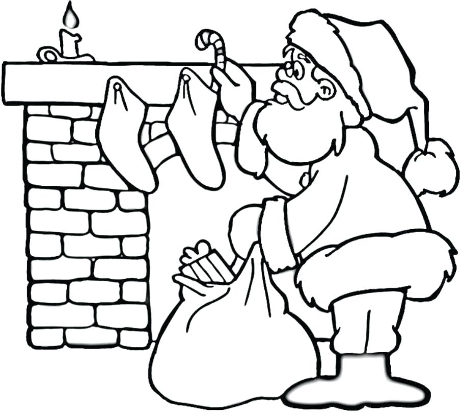 905x813 Santa Coloring Page Coloring Pages Of Near Fireplace Christmas