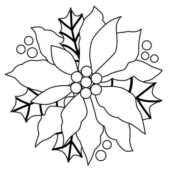 600x600 Christmas Flowers Coloring Pages