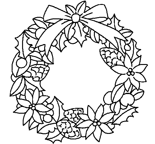 505x470 Wreath Of Christmas Flowers Drawing Christmas
