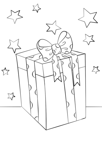 340x480 Christmas Gift Box Coloring Page Free Printable Coloring Pages