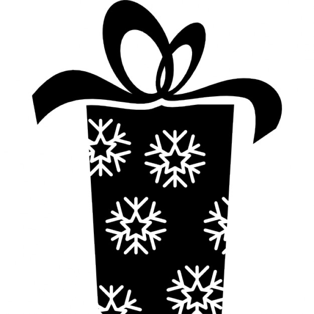 626x626 Christmas Gift Box With Snowflakes Pattern And A Ribbon On Top