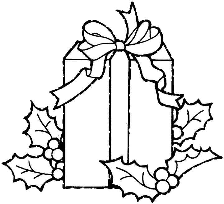 720x656 Christmas Gift Coloring Page