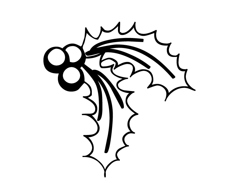 800x600 Christmas Holly Coloring Pages, Holly And Berry Xmas Learn