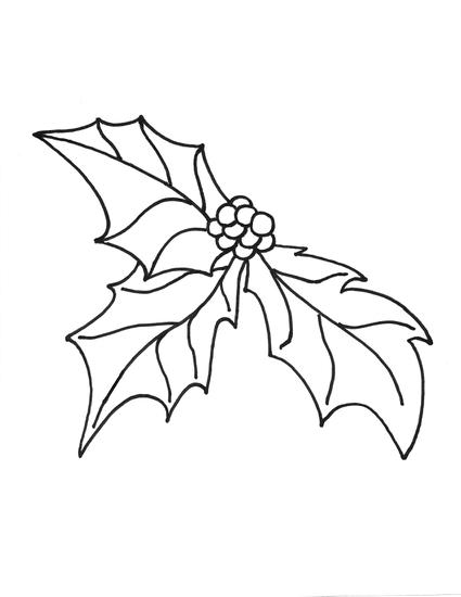 425x550 Christmas Holly Coloring Pages