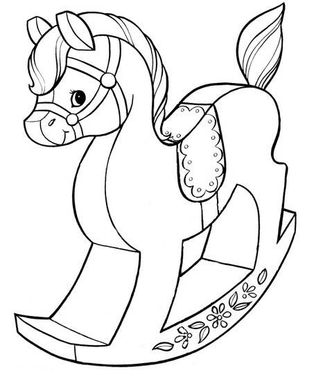 453x535 Printable Christmas Horse Coloring Page