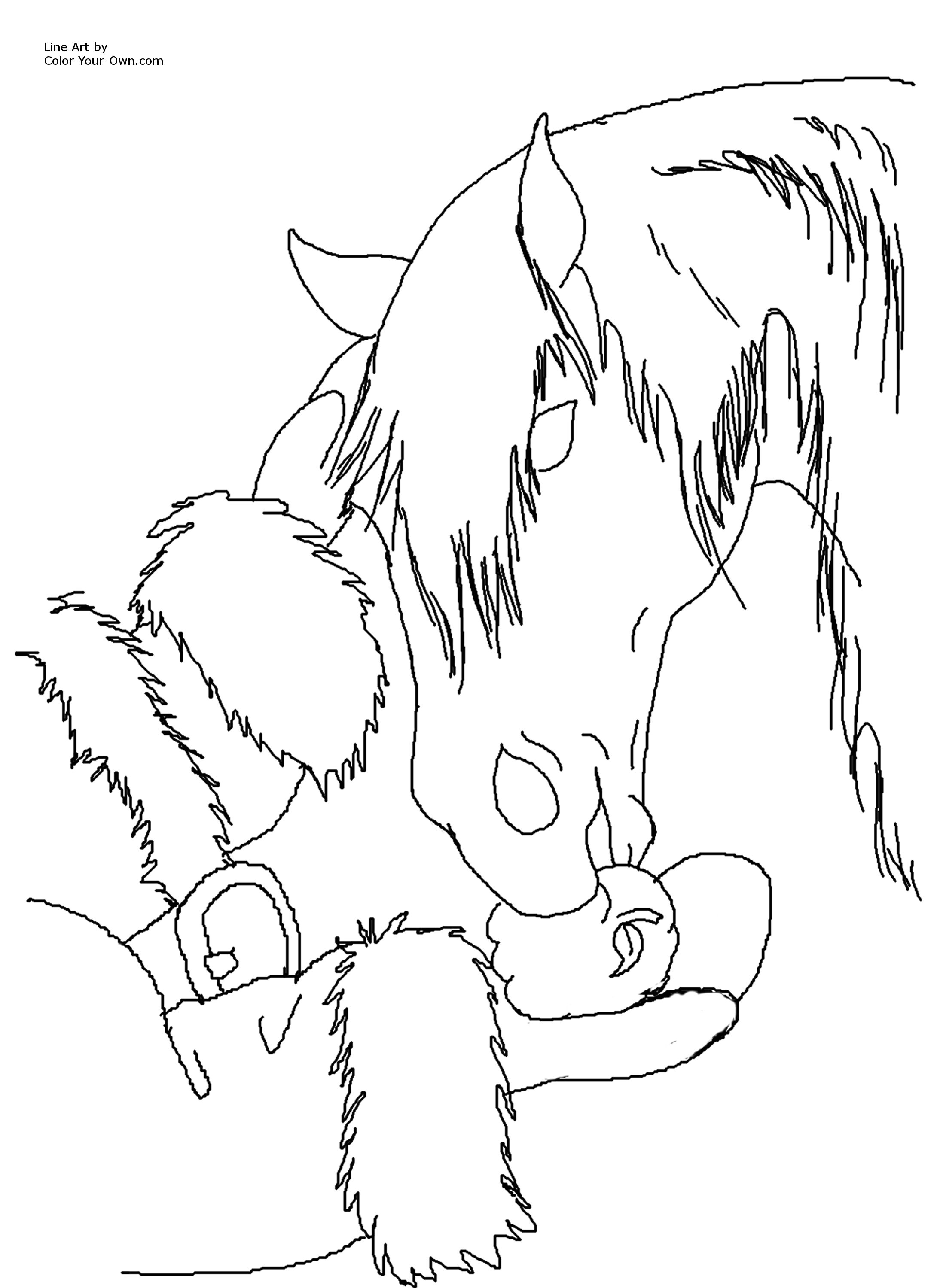 2188x3000 Christmas Horse Coloring Page