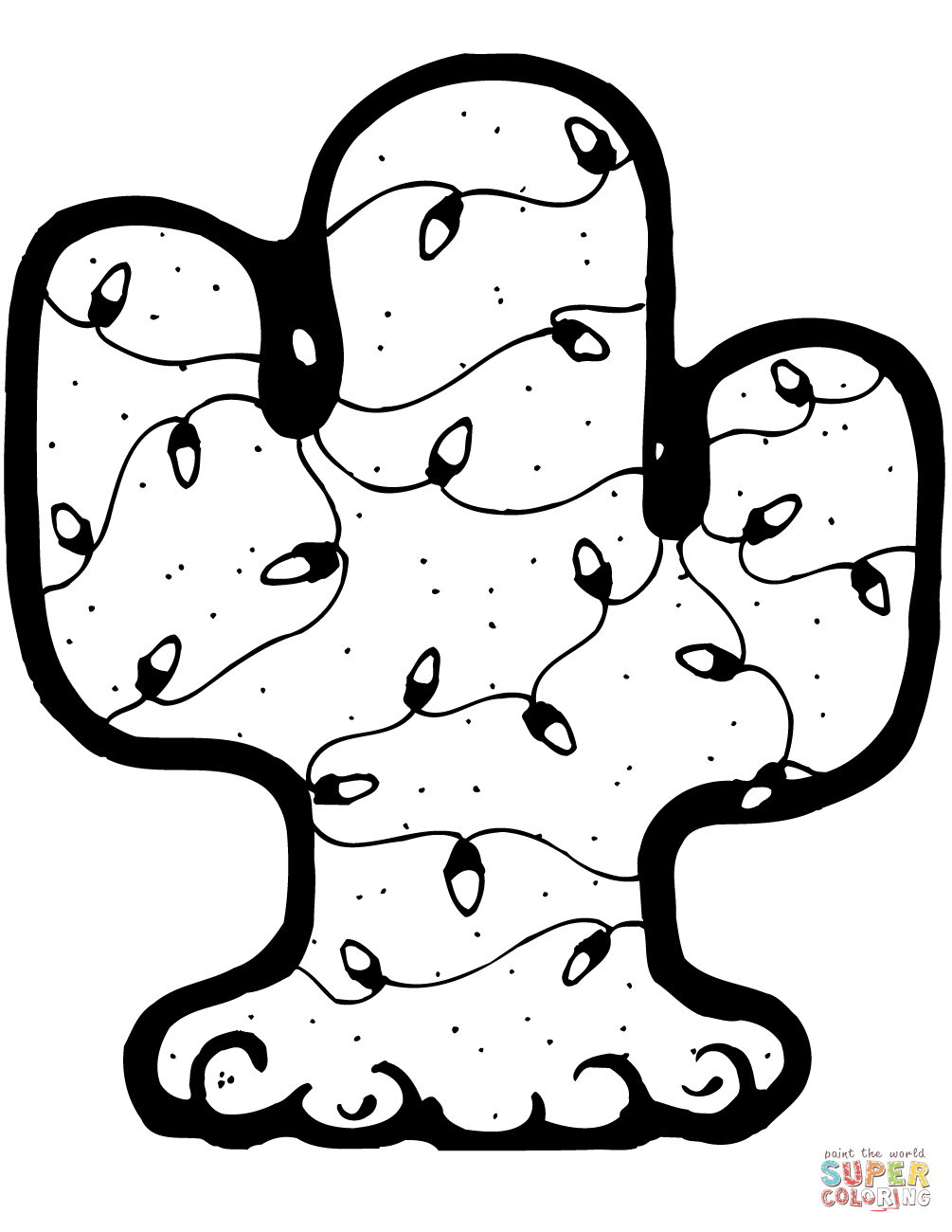 1005x1300 Cactus Wrapped With Christmas Lights Coloring Page Free