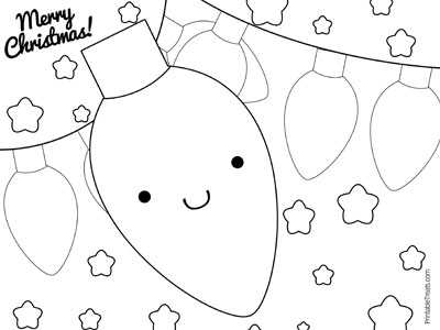 400x300 Printable Christmas Light Bulb Coloring Page From Printabletreats
