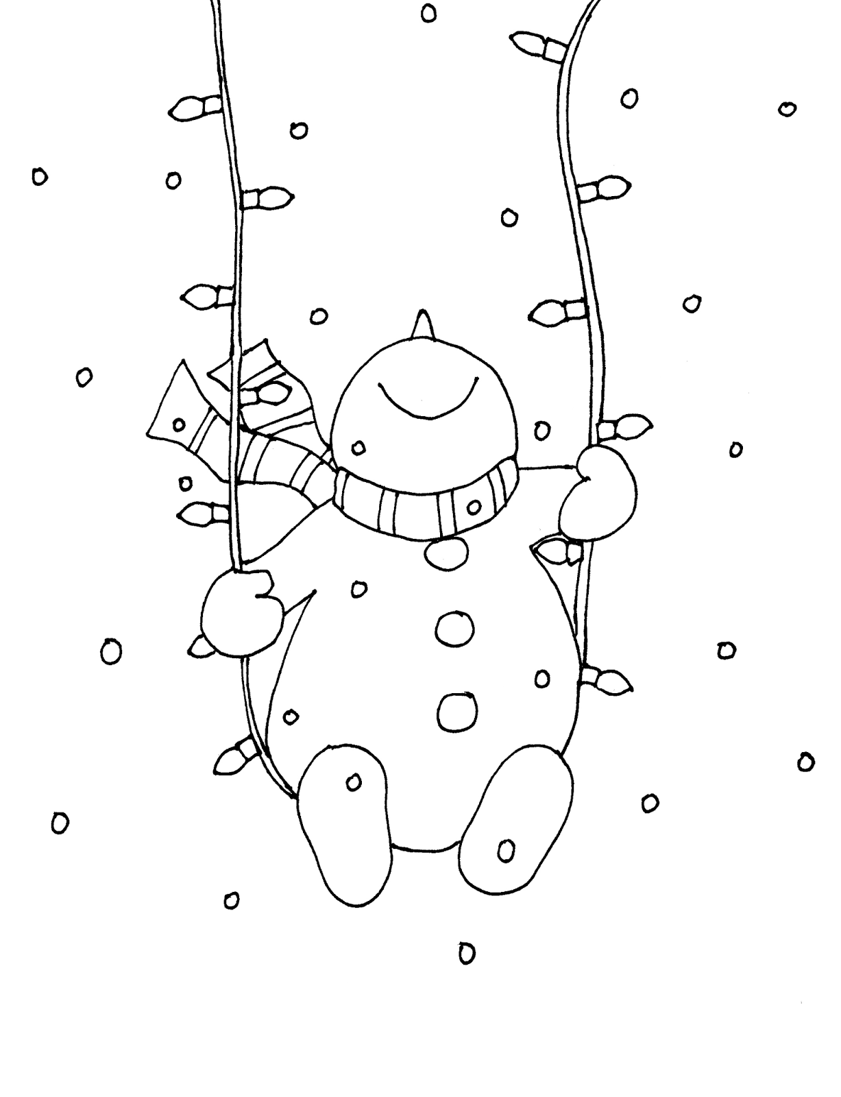 1227x1600 Snowman Christmas Lights Swing (Free Dearie Dolls Digi Stamps