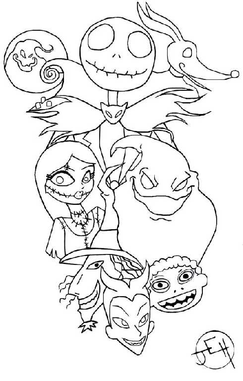 490x768 Inspiring The Nightmare Before Christmas Coloring Pages 97 On Line