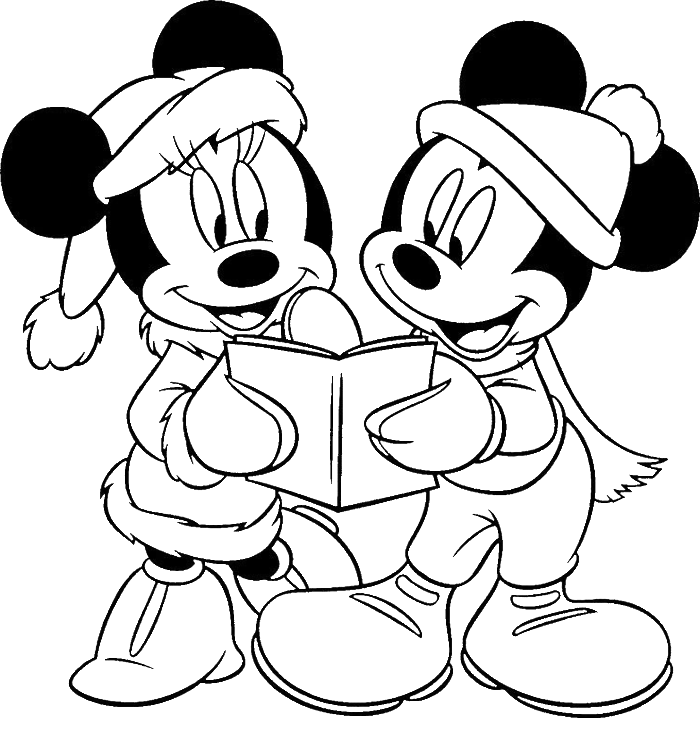 700x740 Mickey And Minnie Mouse Happy Merry Christmas Coloring For Kids