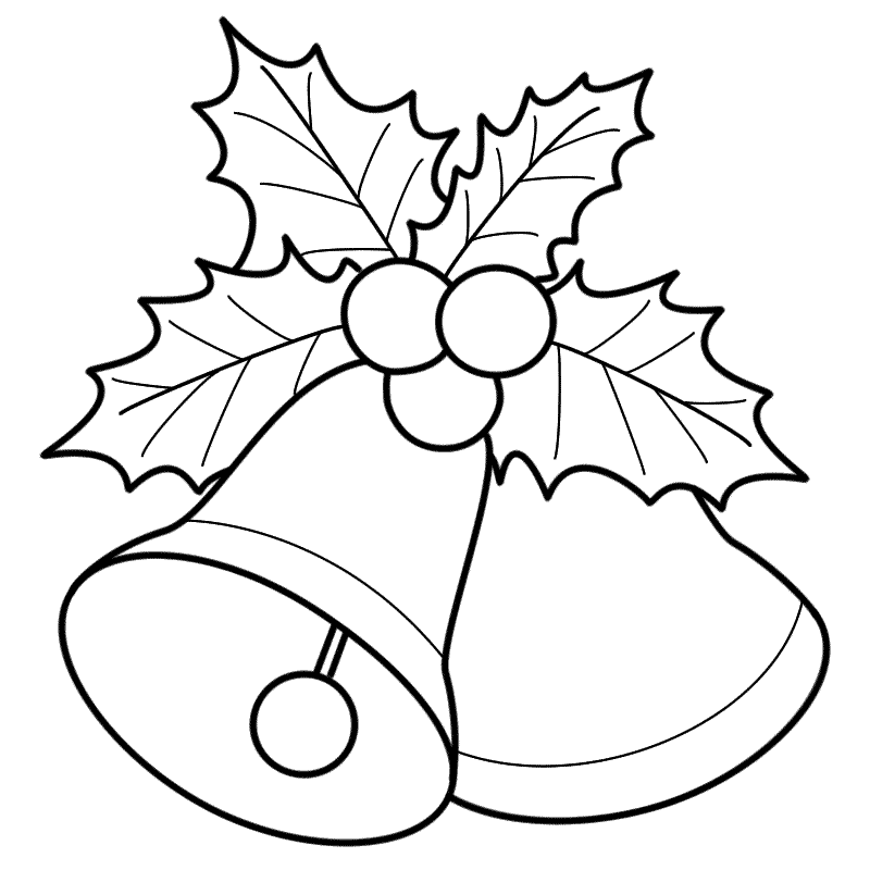 800x800 Bells With Mistletoe Coloring Page Christmas A R T Ideas