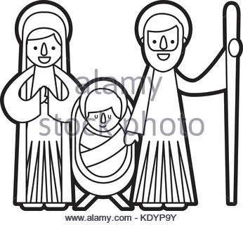 346x320 Illustration Of The Nativity Scene With Mary, The Child Jesus