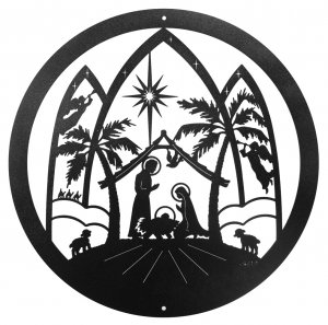 300x297 Christmas Nativity Scene Scenic Art Wall Design [Metal Plaque 3029