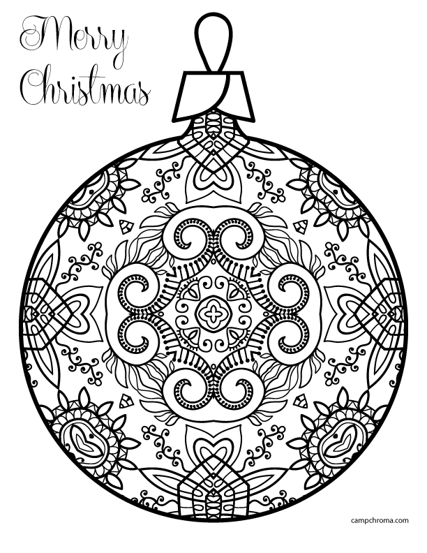 612x792 Coloring Page Christmas Ornament 2