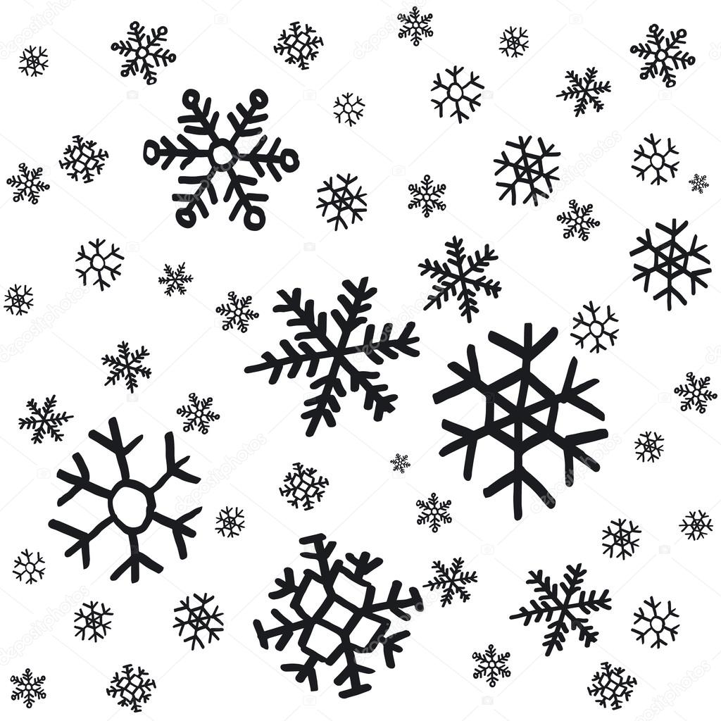 1024x1024 Hand Drawn Snowflakes Christmas Ornaments Made From Decorative