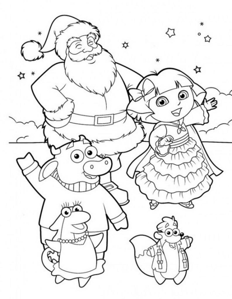 794x1024 Dora The Explorer Christmas Party With Friends And Santa Claus