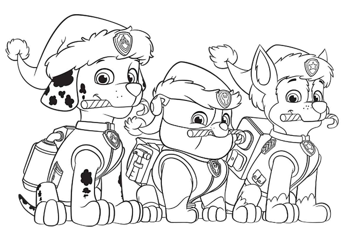 1160x820 Paw Patrol Christmas Party Free Coloring Page Animals, Kids, Paw