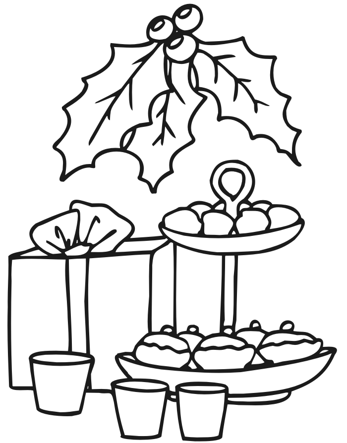 700x894 Christmas Cookies Coloring Page Goodies, Gift, Amp Holly