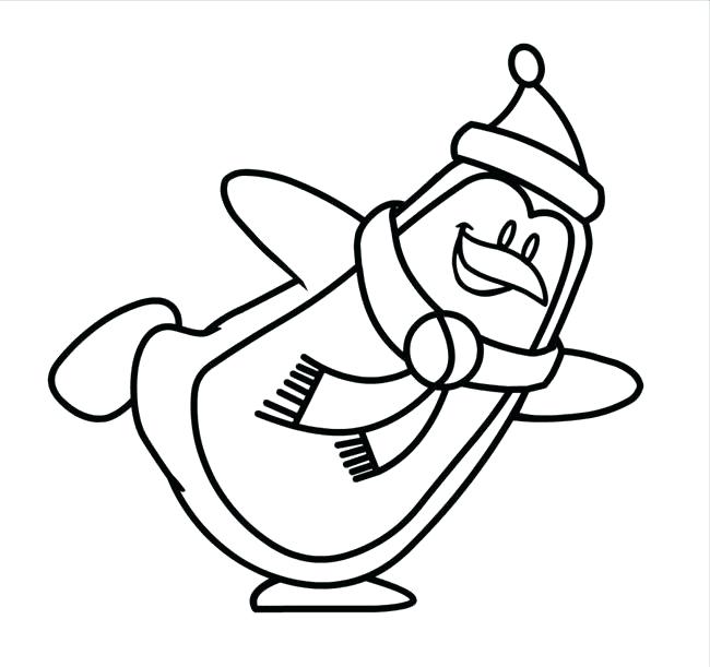 650x611 Christmas Penguin Coloring Pages Penguin Coloring Pages Cute