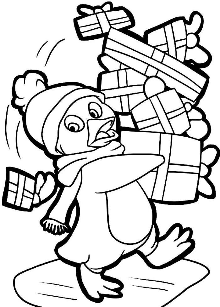 700x975 Baby Penguin Coloring Pages For Christmas