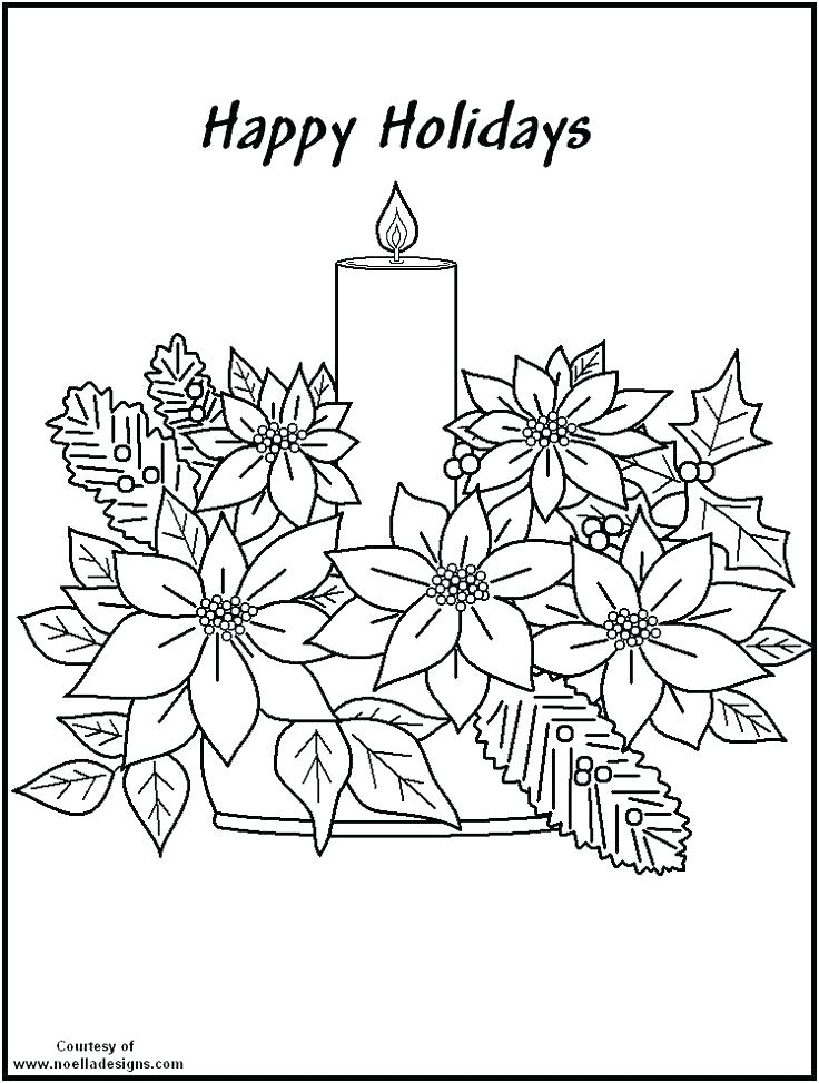 736x973 Poinsettia Coloring Sheet Drawing Of Poinsettia Coloring Page