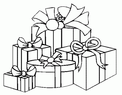 400x310 Christmas Present Clipart Black And White