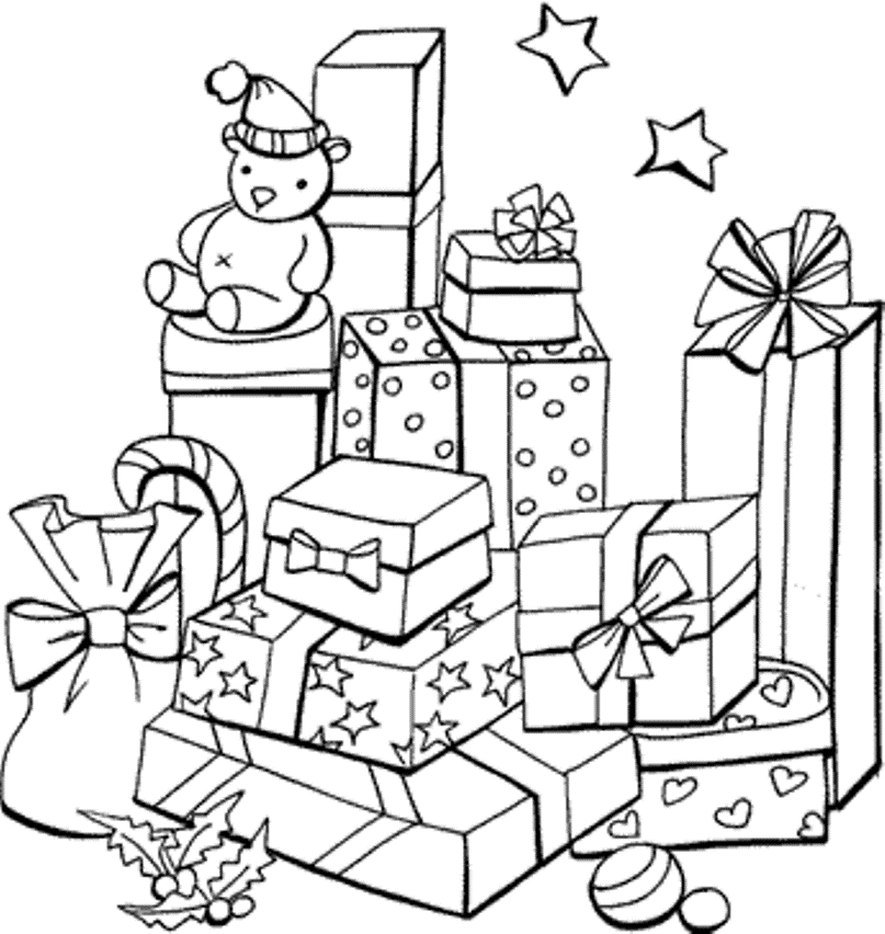 807x852 Christmas Present Coloring Pages