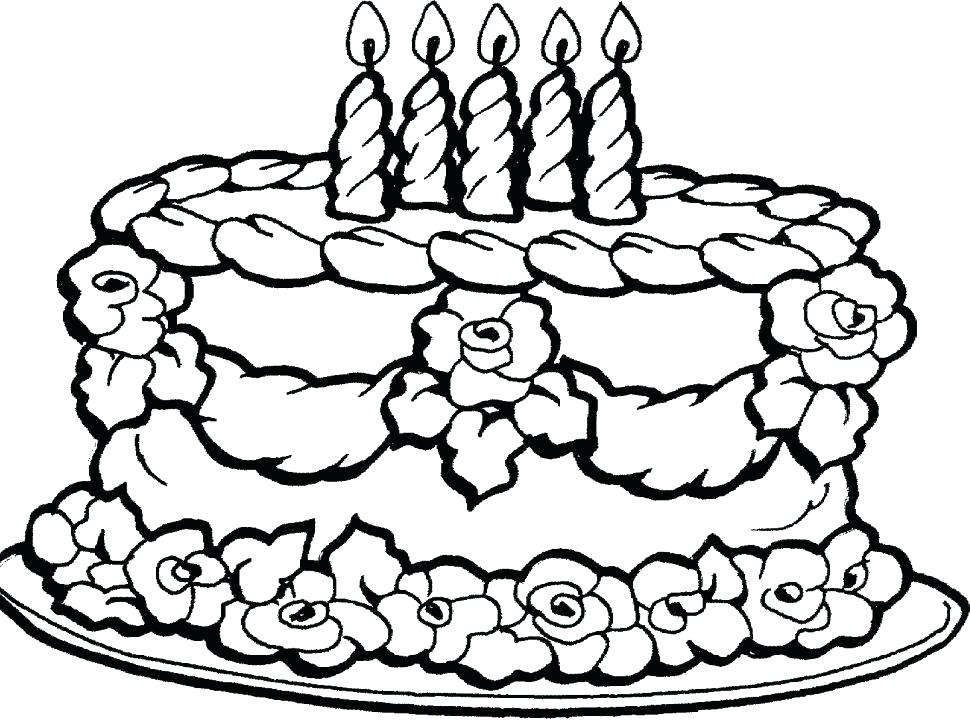 970x722 Printable Birthday Cake Coloring Page Birthday Cake Coloring Pages
