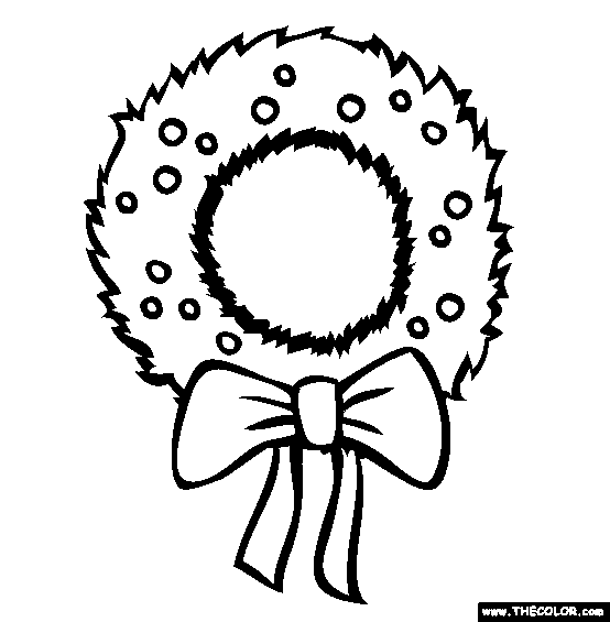 554x565 Christmas Wreath Online Coloring Page