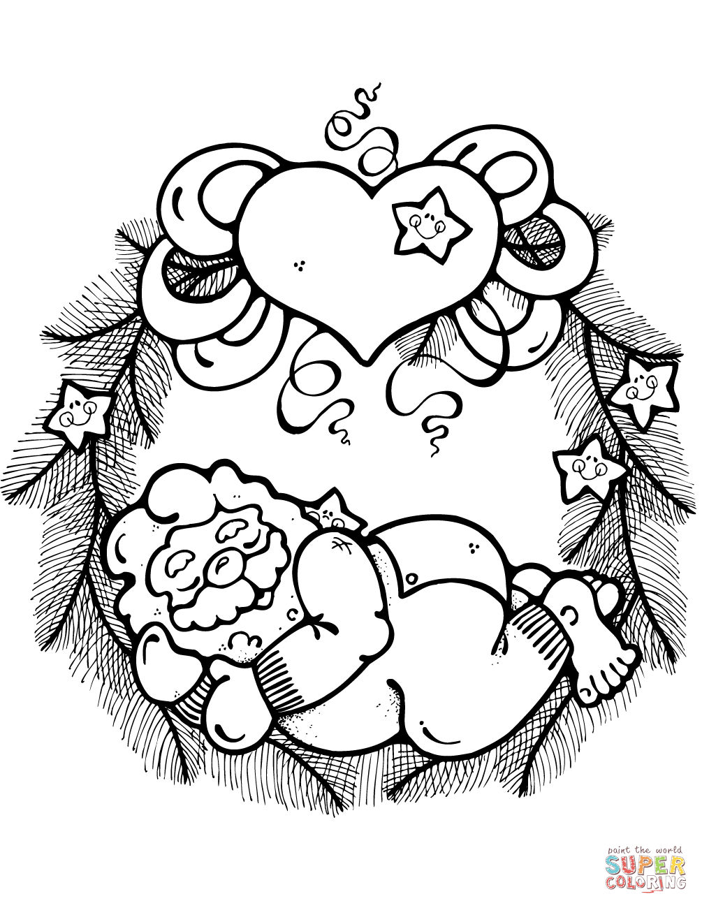 1005x1300 Christmas Wreath Coloring Pages Free Coloring Pages